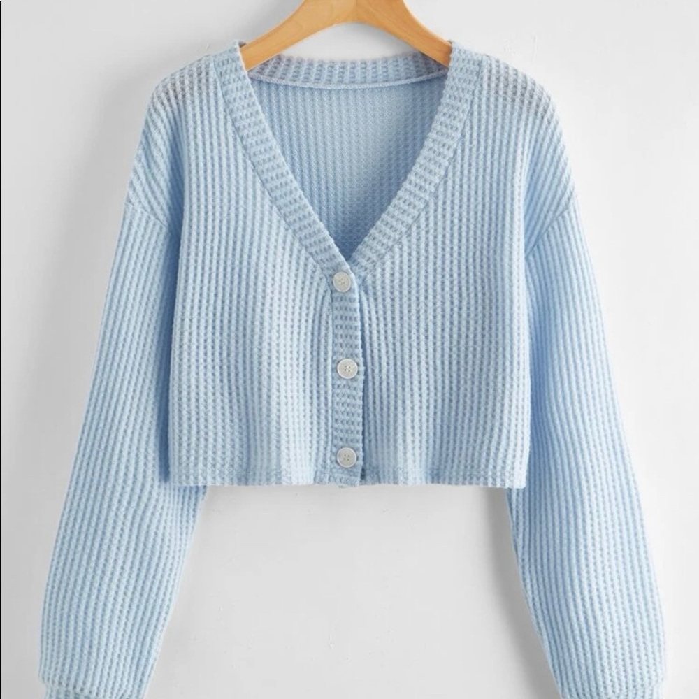 SHEIN Plus Size Waffle Knit Cardigan